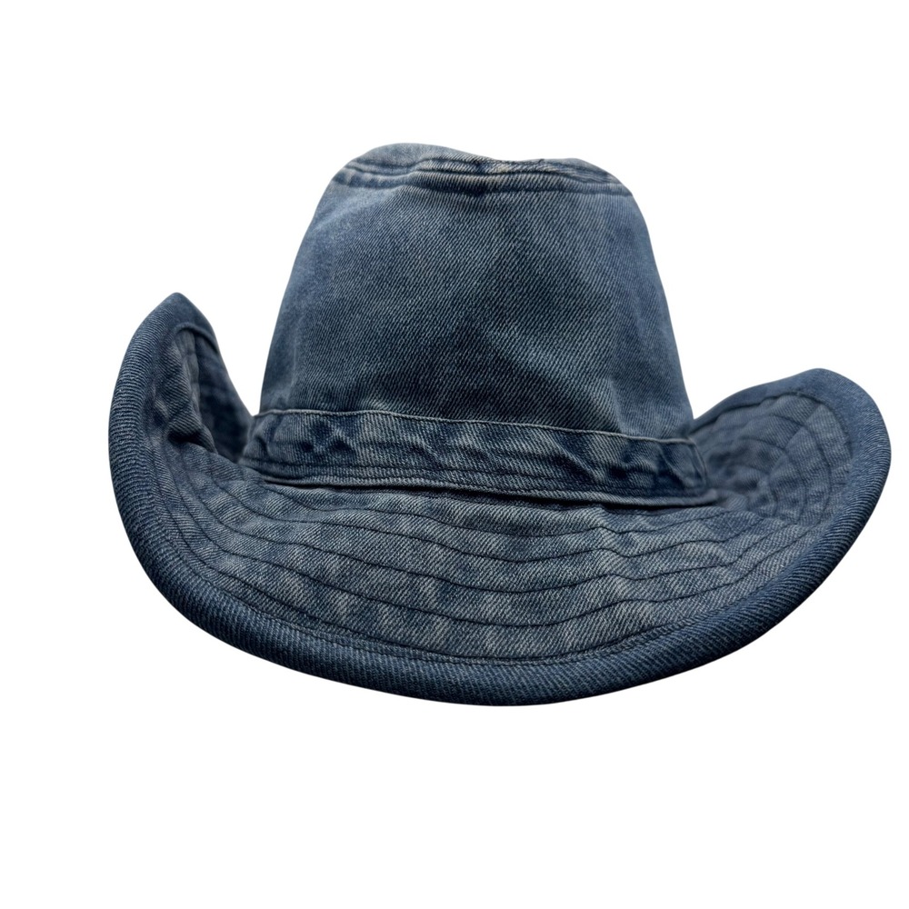 Something Special LA Blue Denim Cowboy Hat 100% Cotton Western Acid Wash Hat